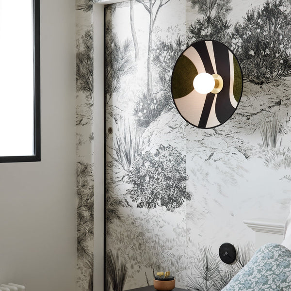 Applique murale Sonia Laudet en tissu, bouleau, Ø 40 cm