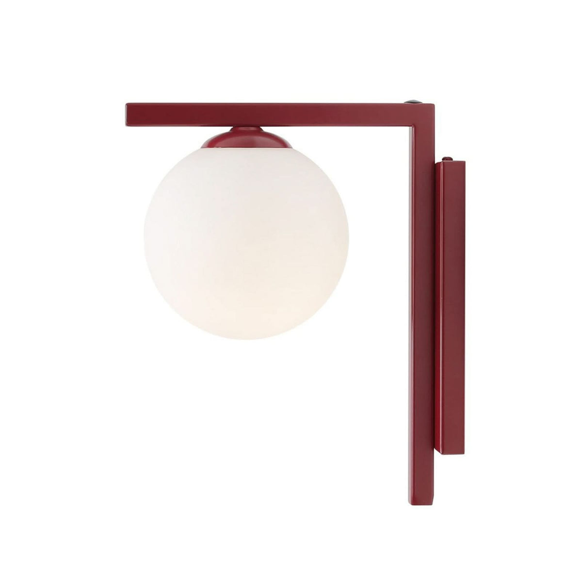 Applique murale Zac en verre, rouge et blanc satiné, Ø 14 cm