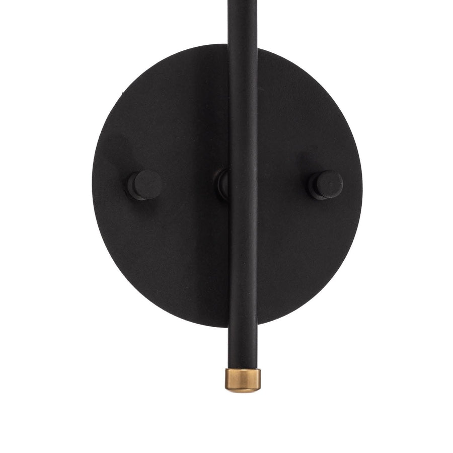 Applique murale Sivani MR-664 en métal, noir et or, hauteur 40 cm