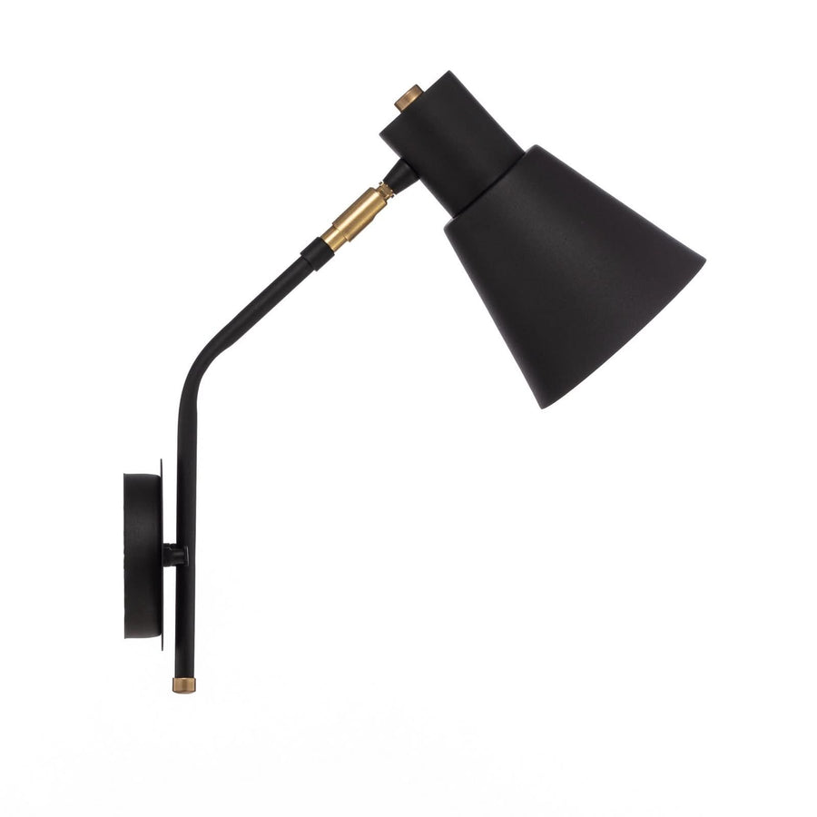 Applique murale Sivani MR-664 en métal, noir et or, hauteur 40 cm