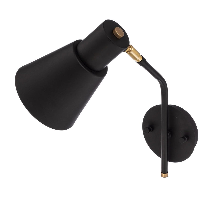 Applique murale Sivani MR-664 en métal, noir et or, hauteur 40 cm