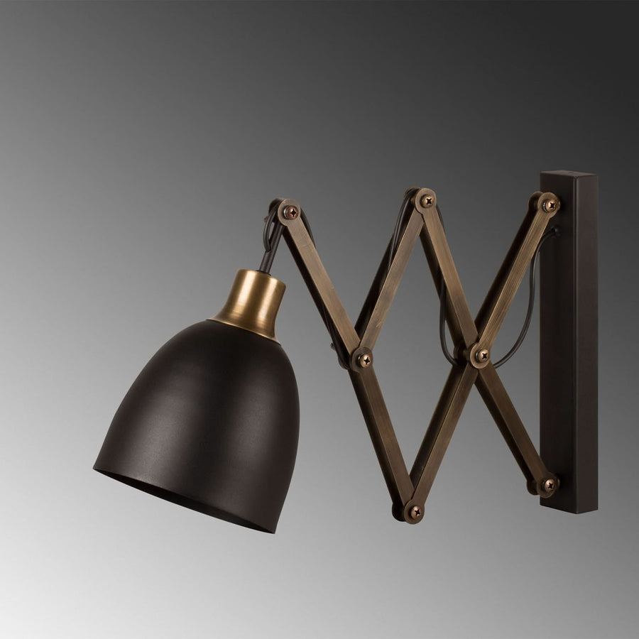Applique murale Sivani MR-725 en métal, noir et doré patiné, hauteur 30 cm