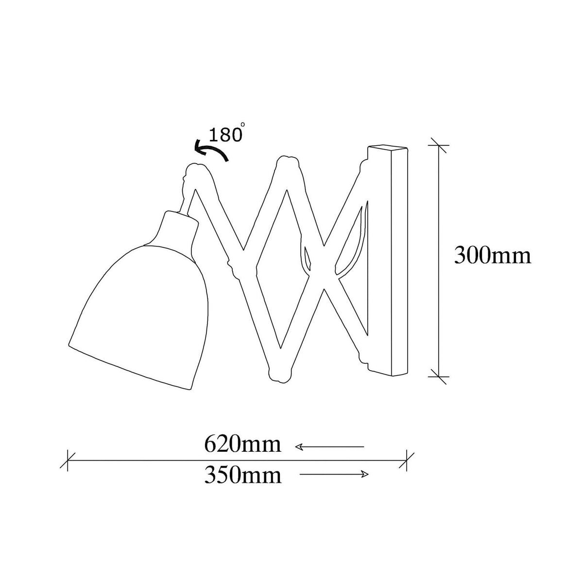 Applique murale Sivani MR-725 en métal, noir et doré patiné, hauteur 30 cm