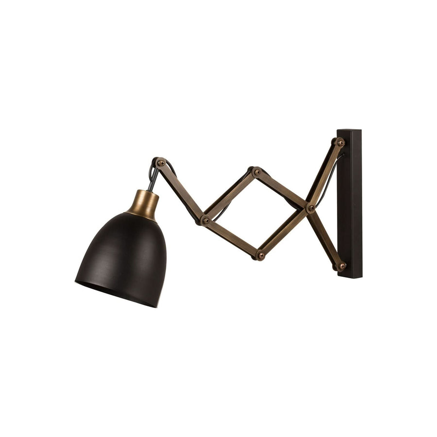 Applique murale Sivani MR-725 en métal, noir et doré patiné, hauteur 30 cm