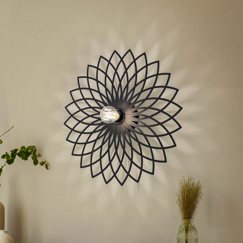 Applique murale Fellini MR-987 en métal, noir, Ø 50 cm