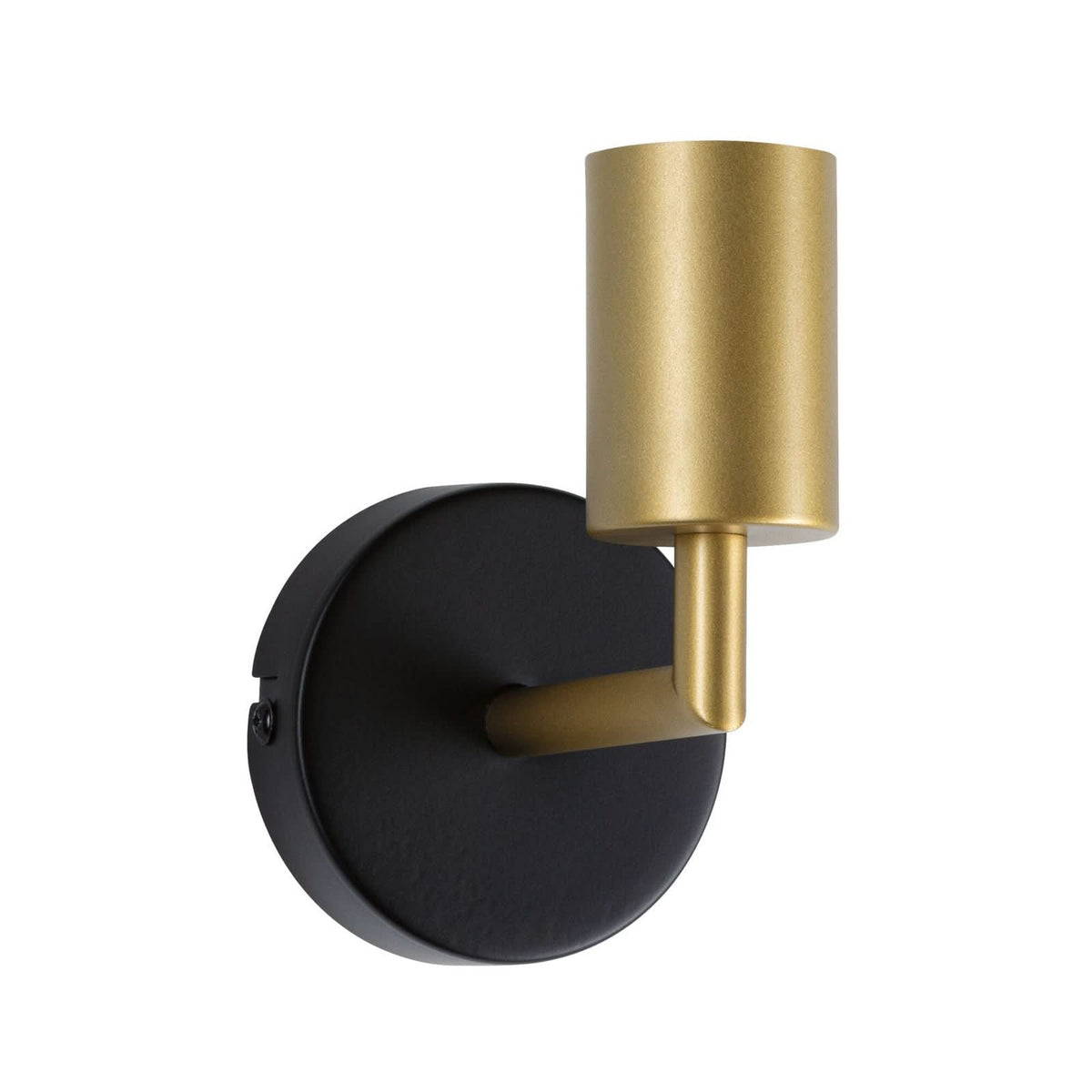 Applique murale Ravi E27 en métal, noir et doré, Ø 8 cm, IP44