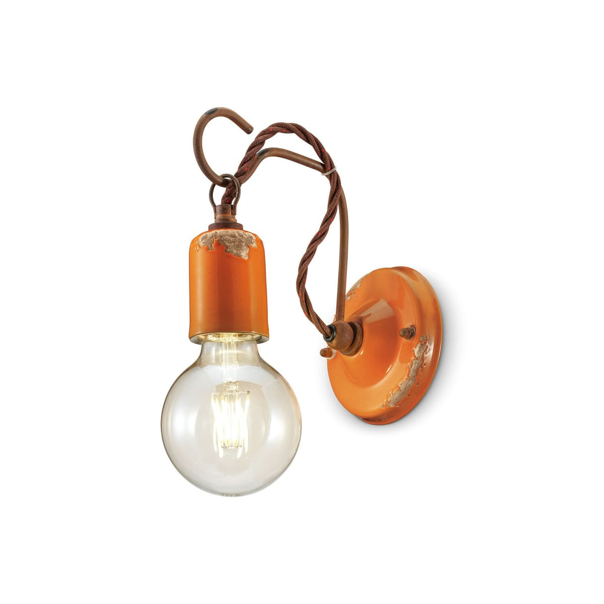 Applique murale C665 en céramique, orange, Ø 5,5 cm