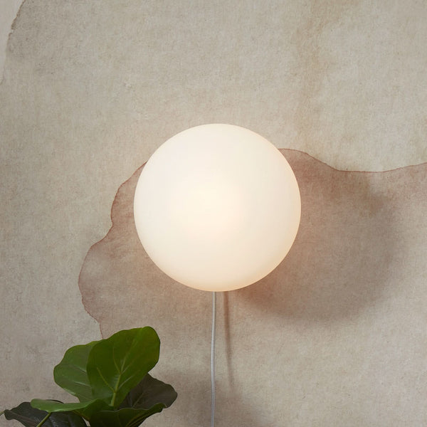 Applique murale Sapporo en verre, blanc, Ø 28 cm