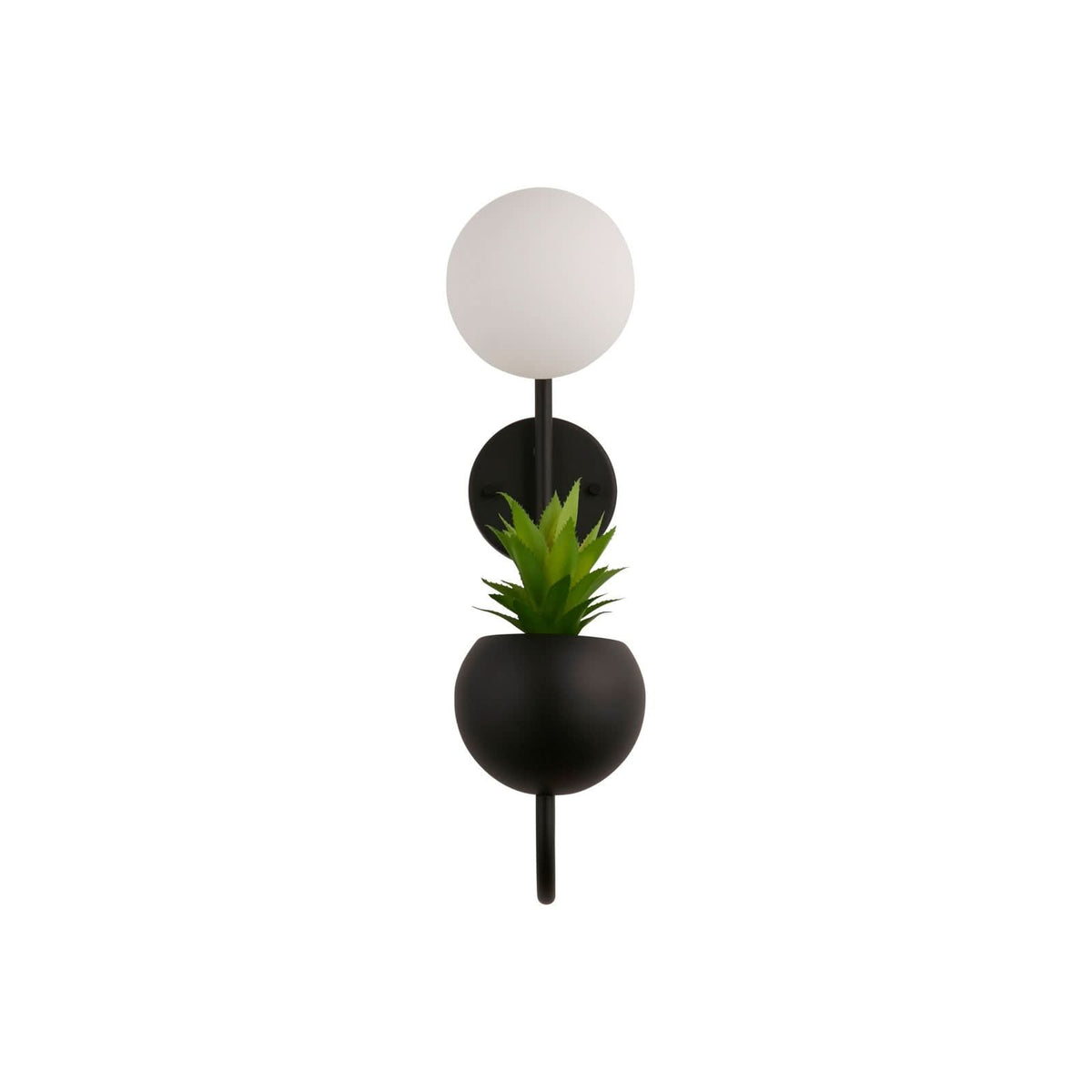 Applique murale X Lunar en verre, noir et blanc, hauteur 46 cm