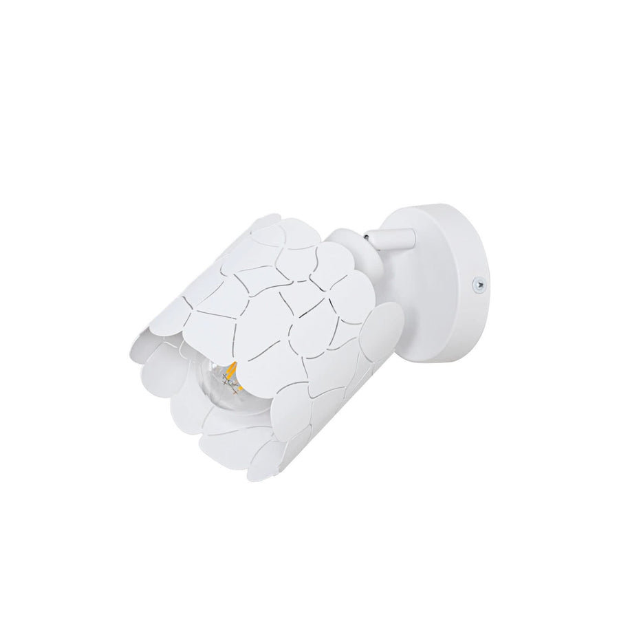 Applique murale en métal, blanc, hauteur 13 cm