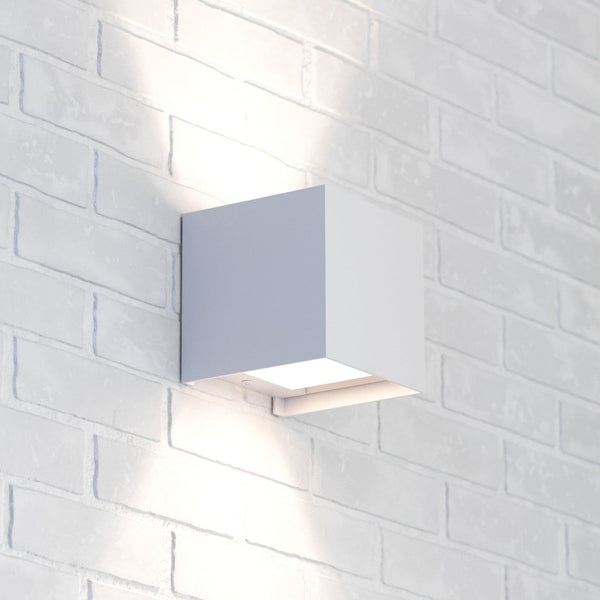 Applique murale Zuza 2 en aluminium, blanc, hauteur 10 cm