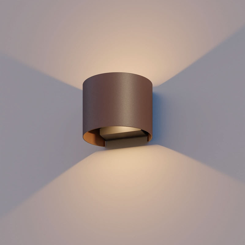 Applique d'extérieur LED en aluminium, rouille, hauteur 10 cm, IP54