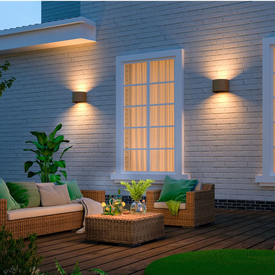 Applique d'extérieur LED en aluminium, rouille, hauteur 10 cm, IP54