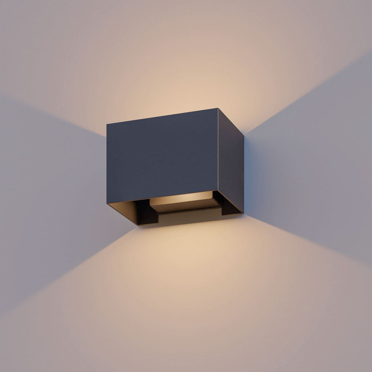 Applique d'extérieur LED Rectangle en aluminium, noir, hauteur 10 cm, IP54