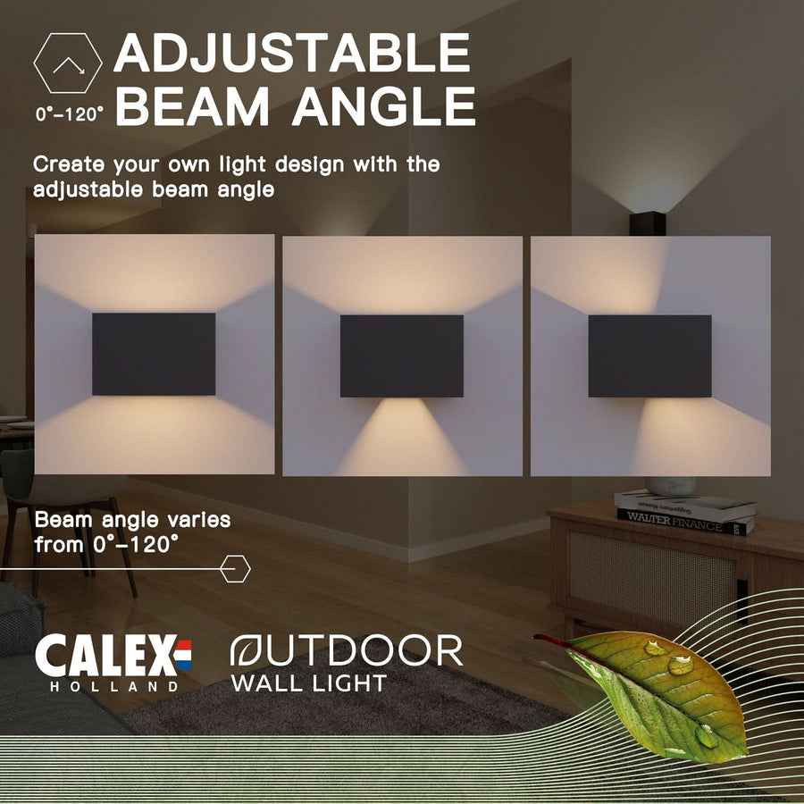 Applique d'extérieur LED Rectangle en aluminium, noir, hauteur 10 cm, IP54