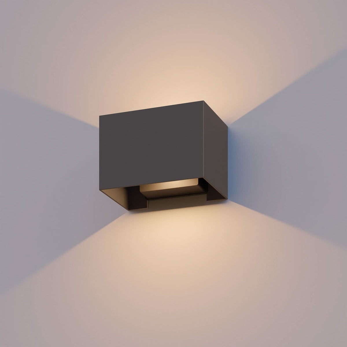 Applique d'extérieur LED Rectangle en aluminium, anthracite, hauteur 10 cm, IP54