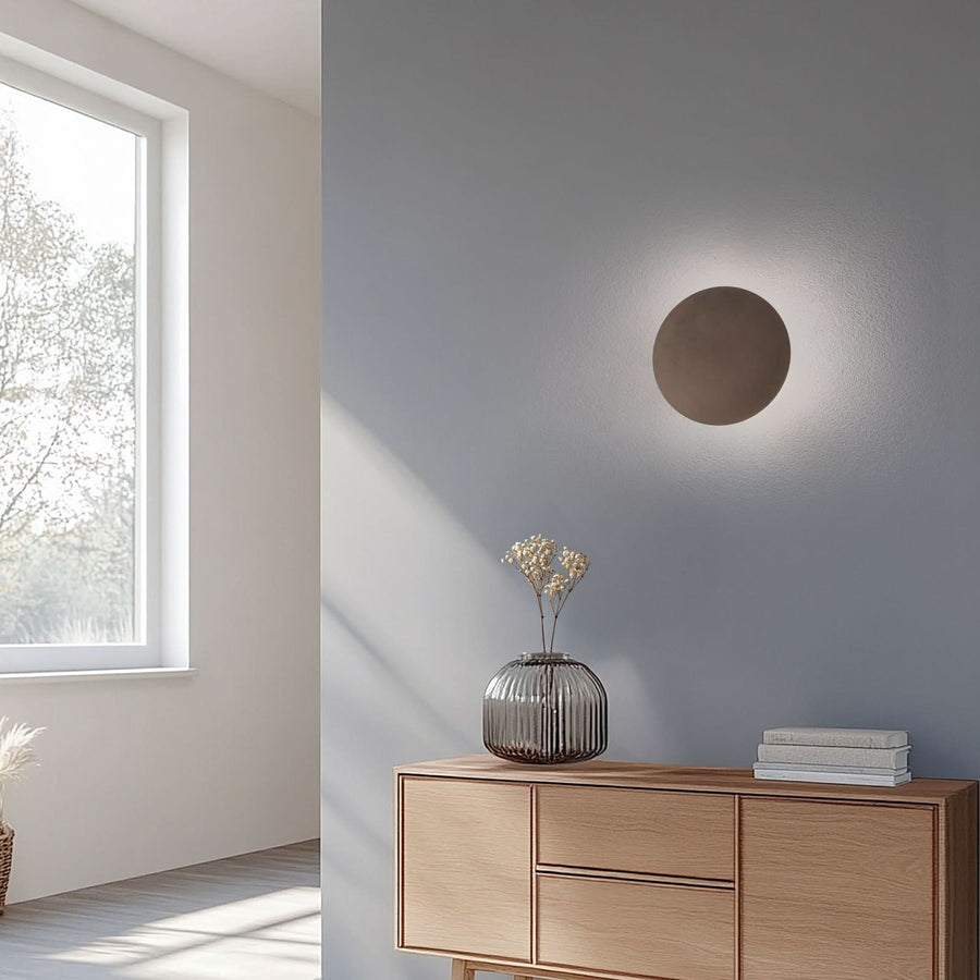 Applique murale Luna en acier, marron, 3 lumières, Ø 30 cm