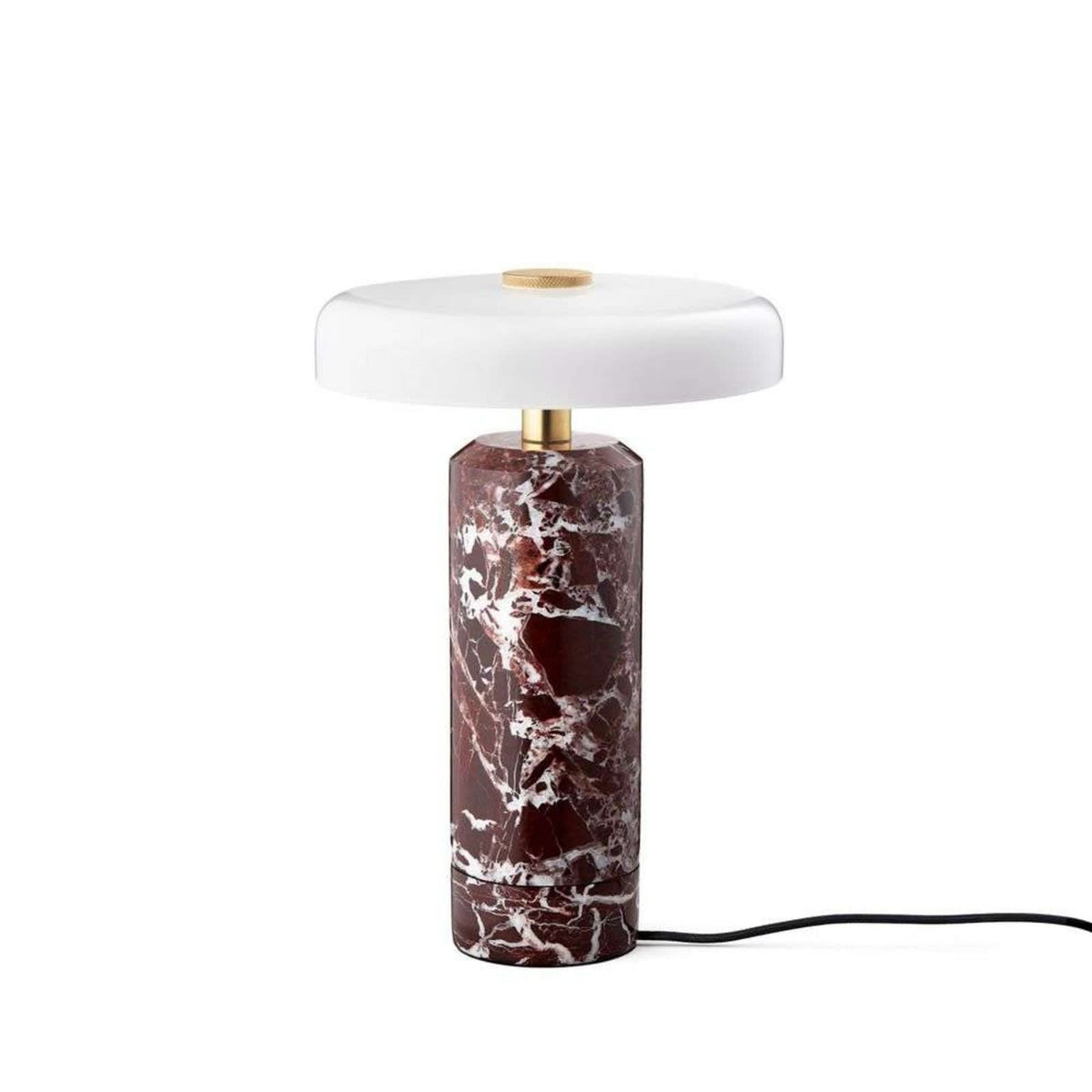 Lampe à poser d'extérieur LED rechargeable Trip en verre, rouge foncé et blanc mat, Ø 17 cm, IP44