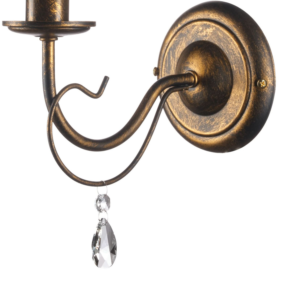 Applique murale Delia en tissu, bronze et beige, hauteur 36 cm