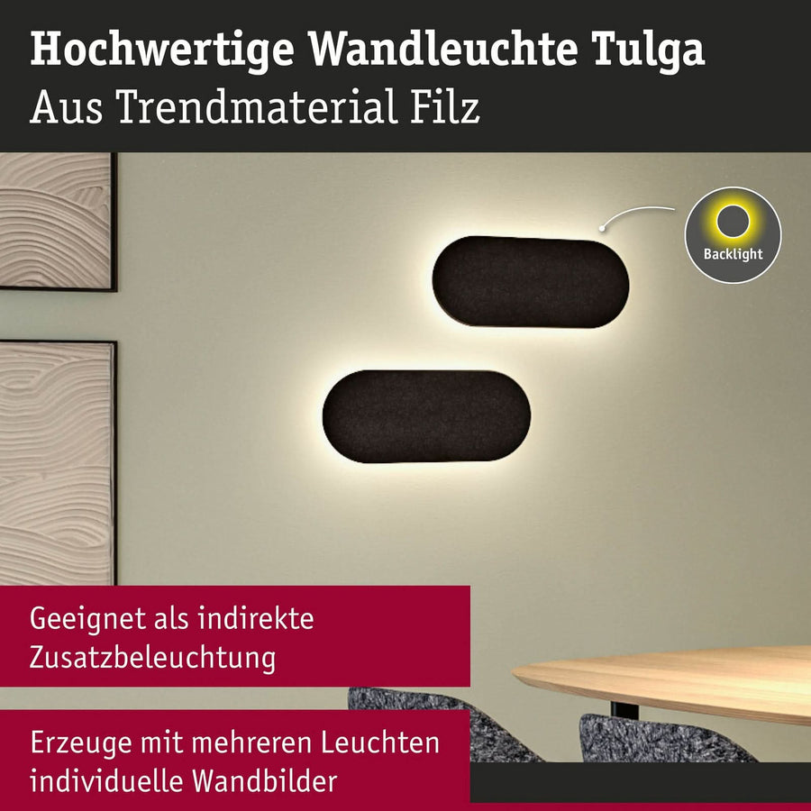 Applique murale LED Tulga, anthracite, hauteur 20 cm