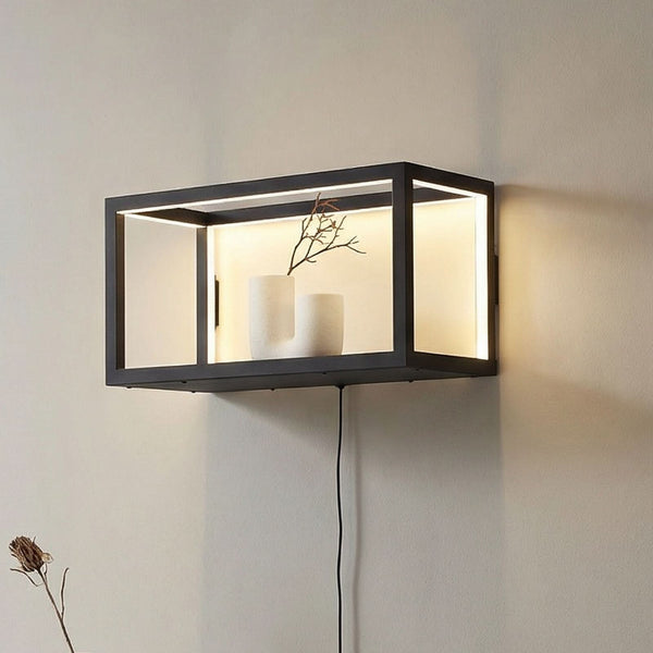 Applique murale LED Birta en métal, noir, hauteur 25 cm
