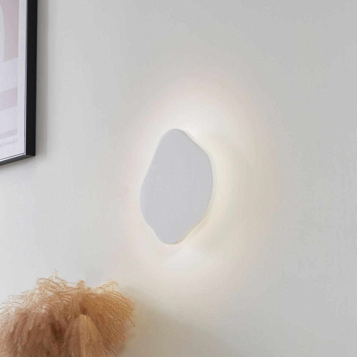 Applique murale LED Nielson en plâtre, blanc, hauteur 30 cm