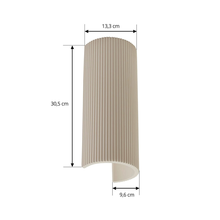 Applique murale Colja en plâtre, beige, 2 lumières, hauteur 30,5 cm
