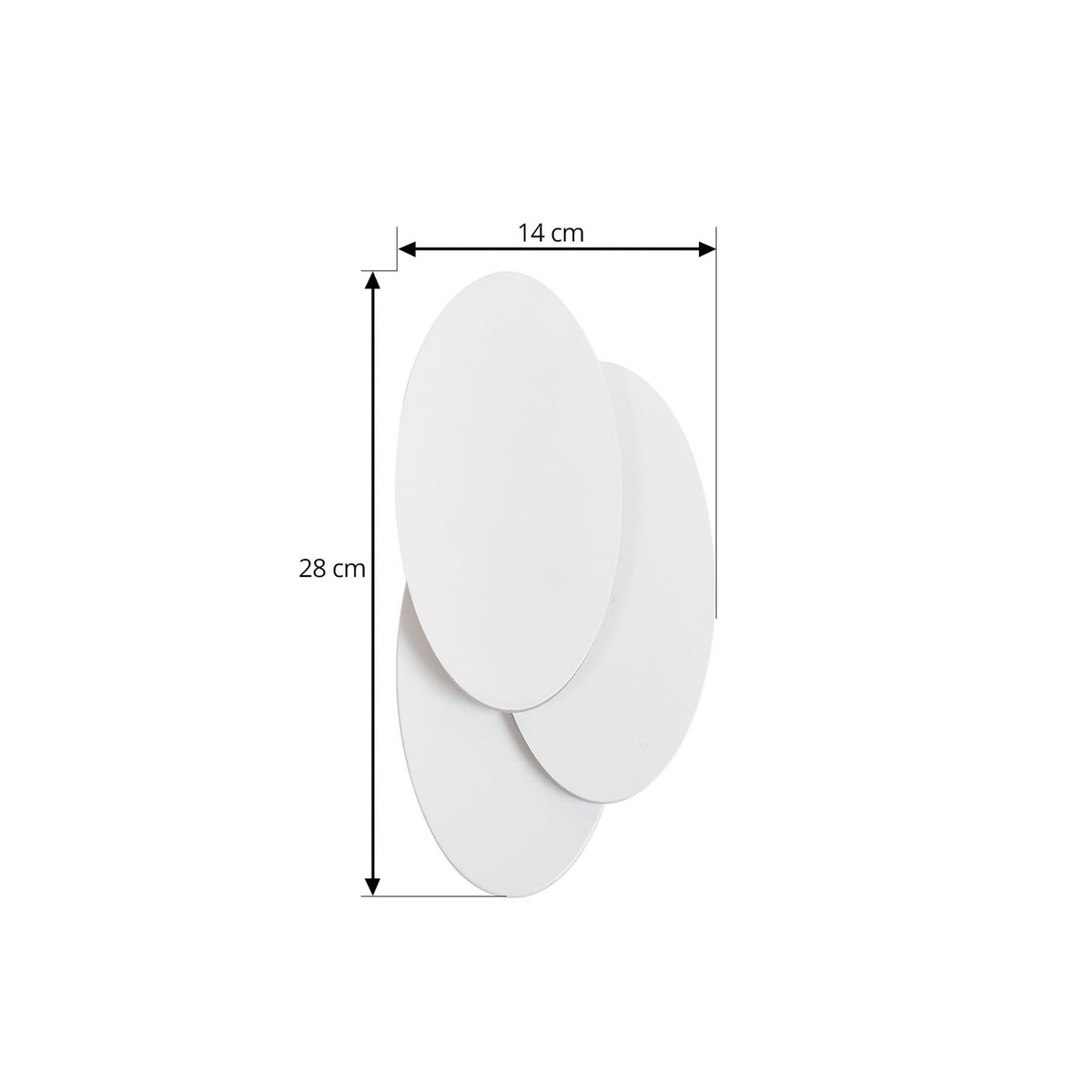 Applique murale LED, blanc, hauteur 28 cm