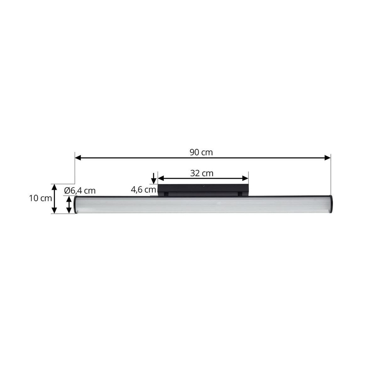 Applique murale LED en acier, noir et blanc, hauteur 6,4 cm, IP44