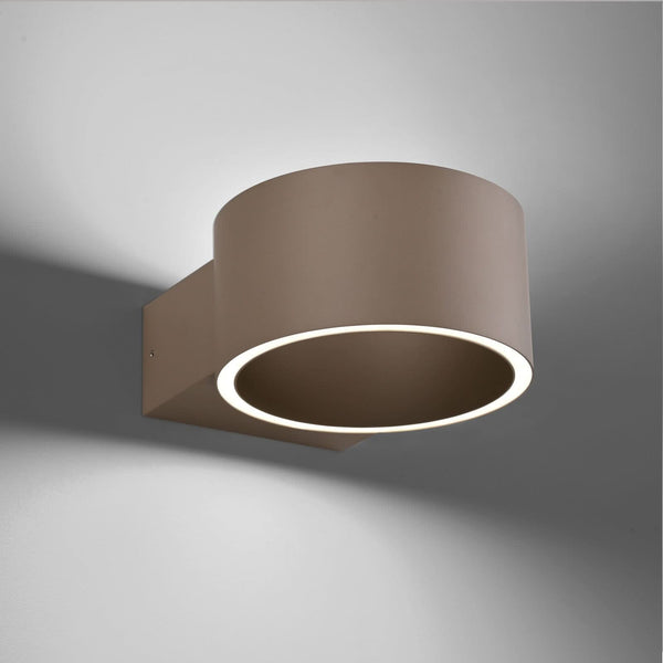 Applique murale LED Clipse en aluminium, bronze, Ø 15 cm