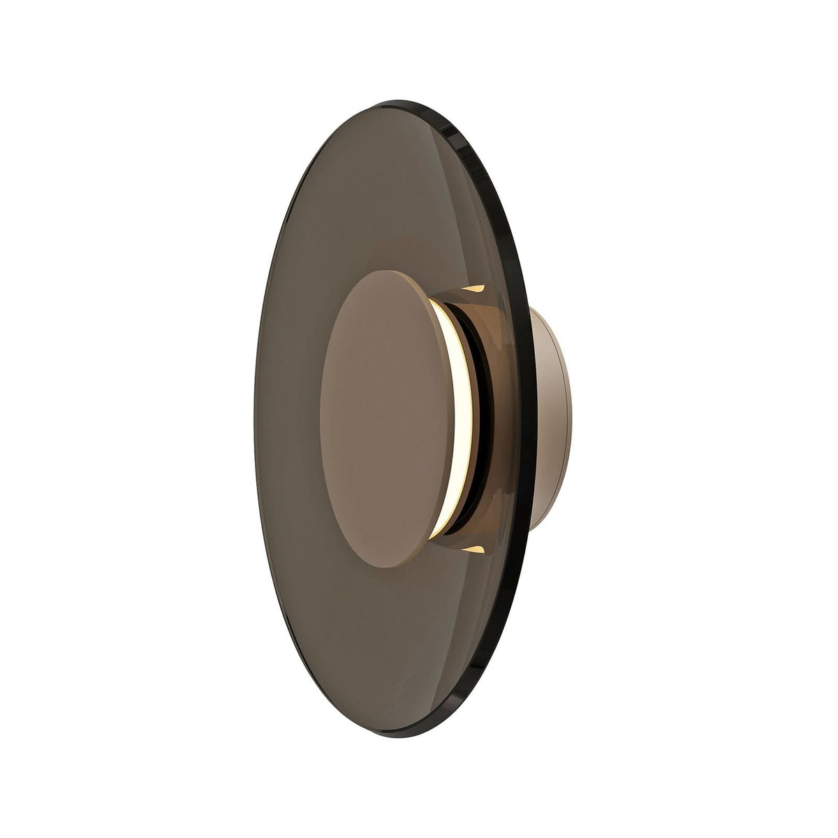 Applique murale LED Moon en verre, bronze et ambre transparent, Ø 32 cm