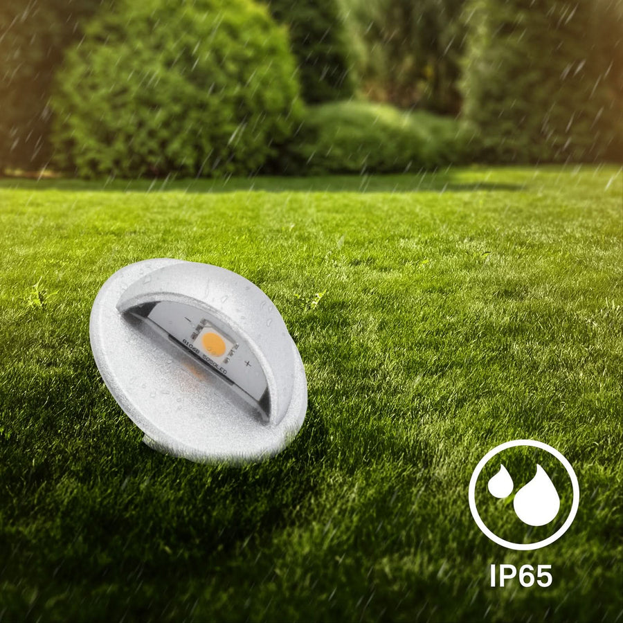Spot encastré de sol d'extérieur LED 3923034, chromé mat, Ø 3,5 cm, IP65