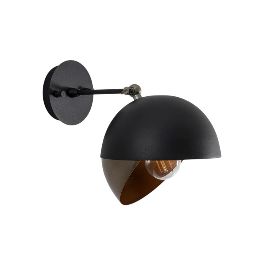 Applique murale Berceste 252-A en métal, noir doré, hauteur 25 cm