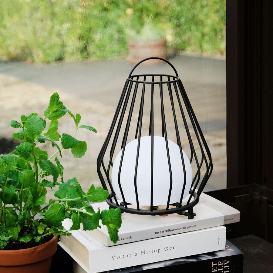Lampe à poser d'extérieur LED rechargeable Evesham en métal, noir, Ø 18 cm, IP54