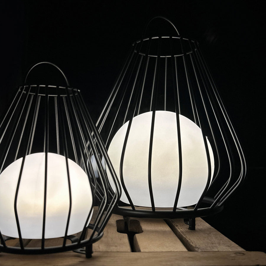 Lampe à poser d'extérieur LED rechargeable Evesham en métal, noir, Ø 18 cm, IP54