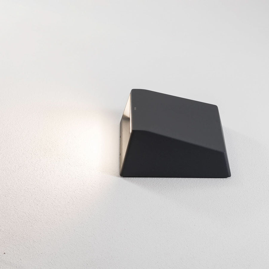 Potelet d'extérieur LED 85118K3 en verre, graphite, hauteur 11 cm