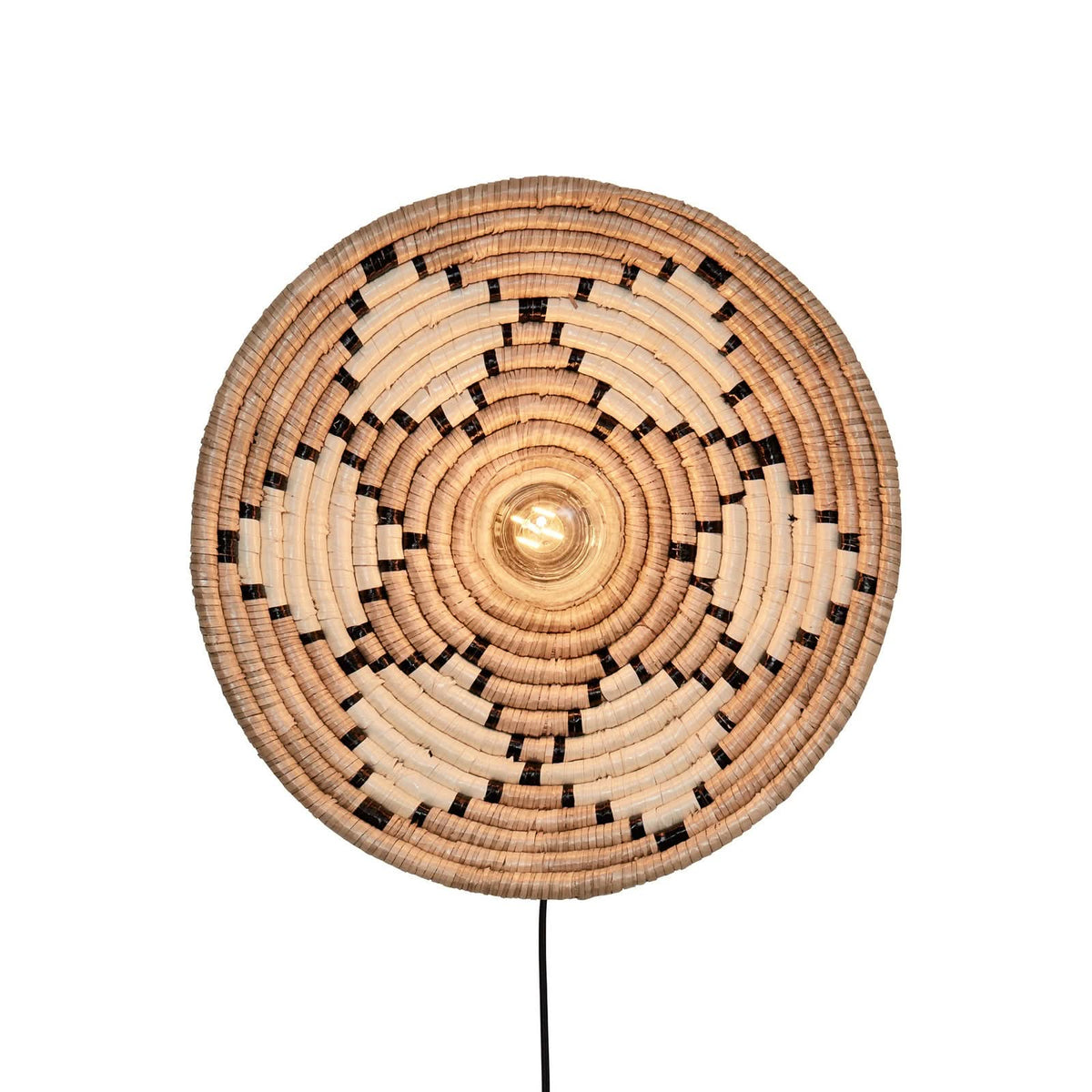 Applique murale Andros en métal, marron clair et blanc, Ø 45 cm