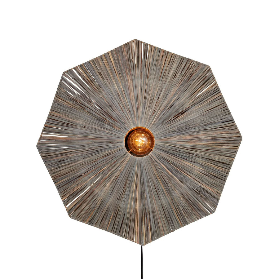 Applique murale Panama en bois, gris et noir, Ø 65 cm