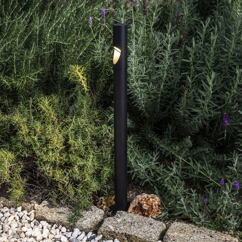 Potelet d'extérieur LED Bezel en aluminium, noir, Ø 4 cm, IP65