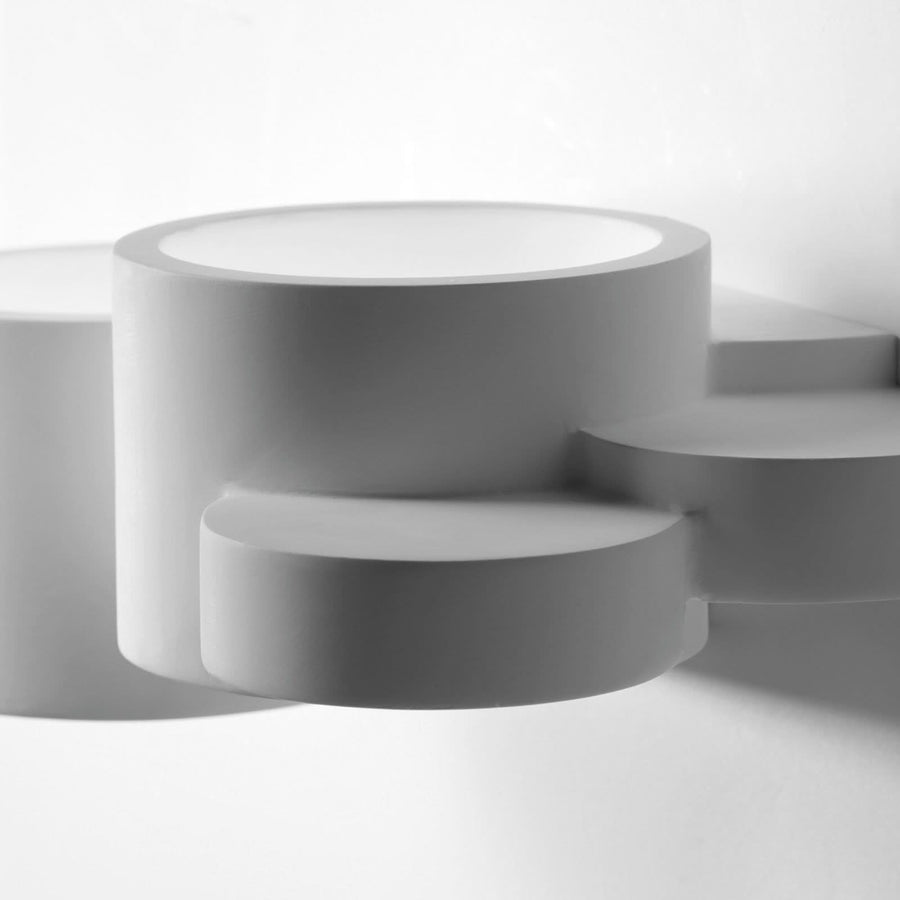 Applique murale Chio en plâtre, blanc, 2 lumières, hauteur 10,5 cm