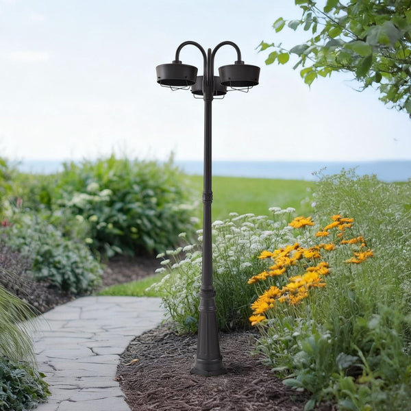 Borne lumineuse d'extérieur LED Thorus en aluminium, noir et blanc, Ø 67 cm, IP44