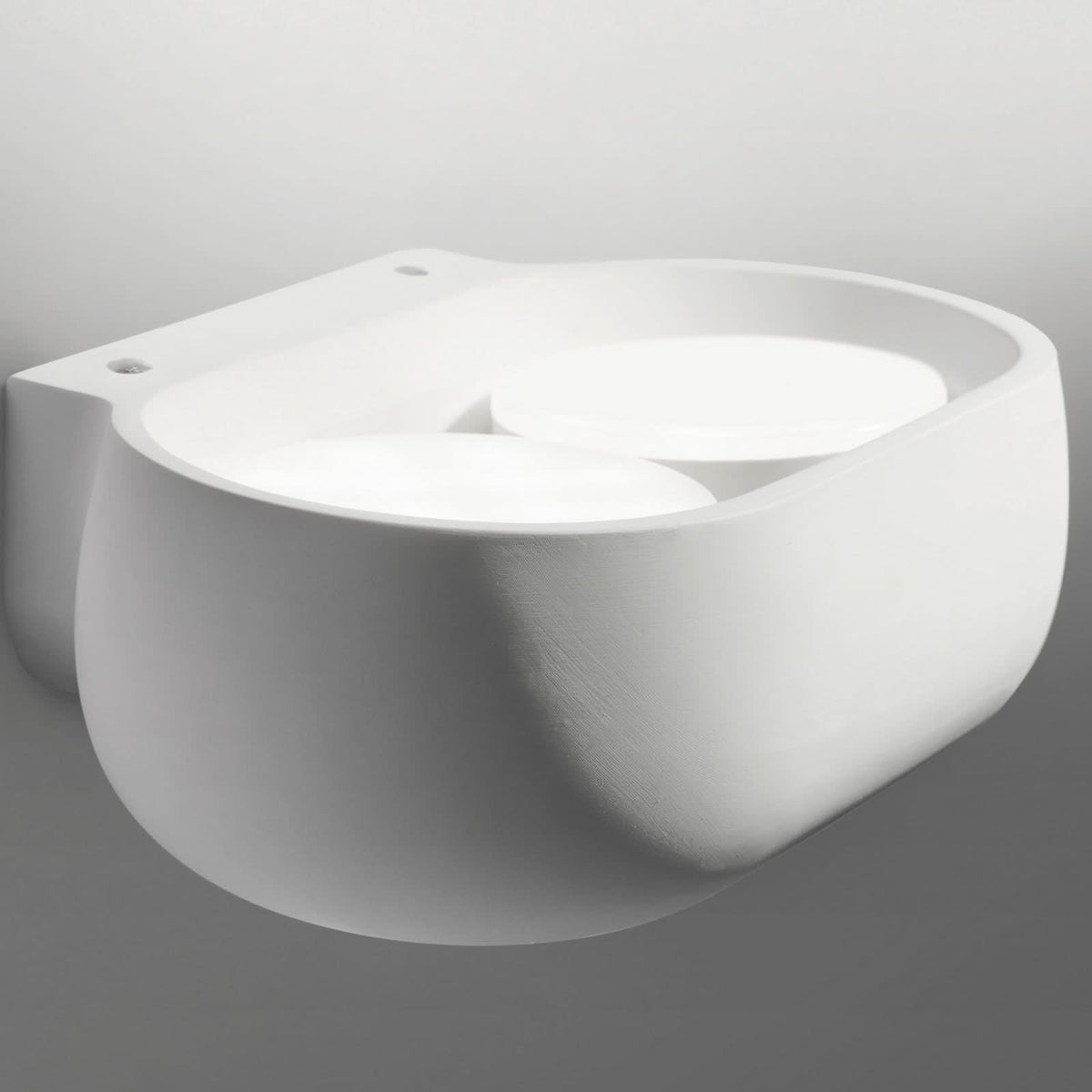 Applique murale Mysia en plâtre, blanc, 2 lumières, hauteur 7,5 cm