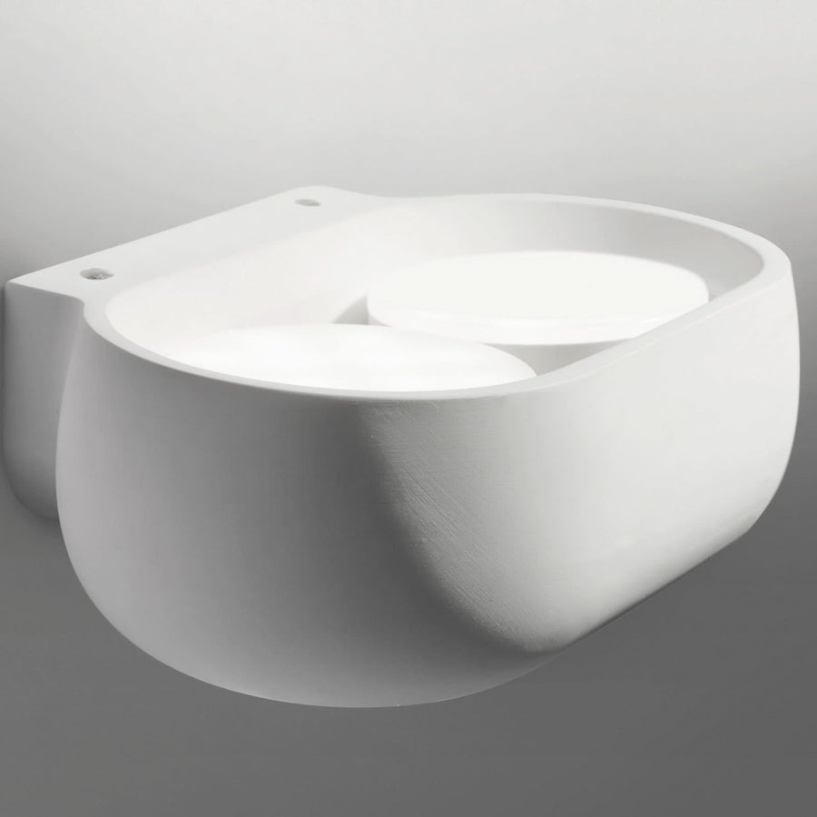 Applique murale Mysia en plâtre, blanc, 2 lumières, hauteur 7,5 cm