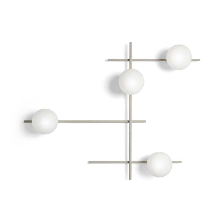 Applique murale Mikado en verre, beige et blanc, 4 lumières, hauteur 96 cm