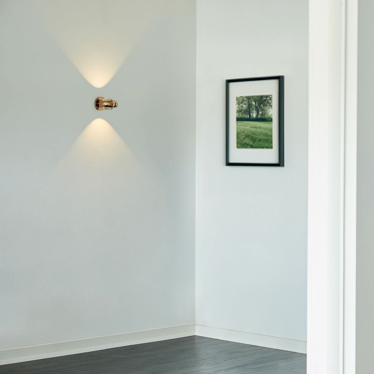 Applique murale LED Optic en verre, doré brillant, Ø 12 cm