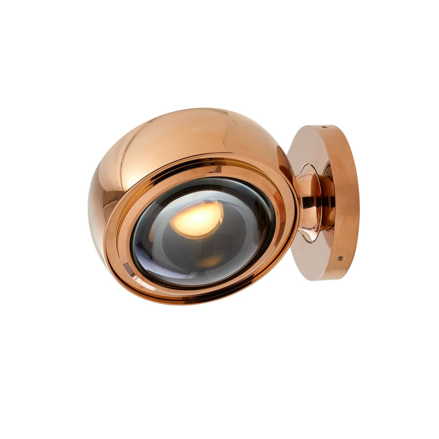 Applique murale LED Optic en verre, doré brillant, Ø 12 cm
