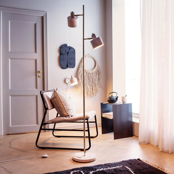 Lampadaire Ocean en métal, beige, 2 lumières, hauteur 160 cm