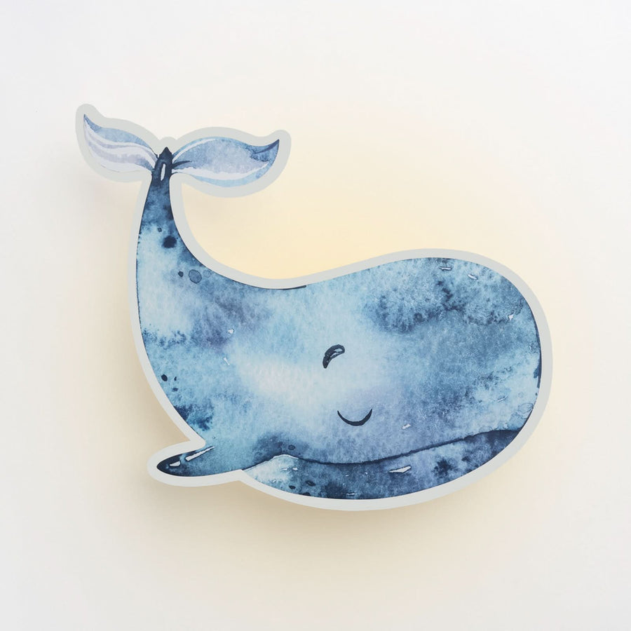 Applique murale LED Paul Cachalot, bleu, hauteur 20 cm