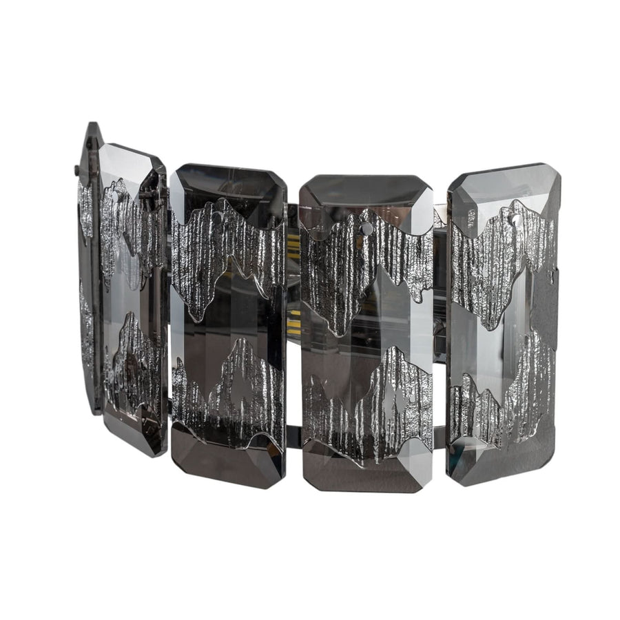 Applique murale Orvin en verre, transparent et chromé, 2 lumières, hauteur 20 cm