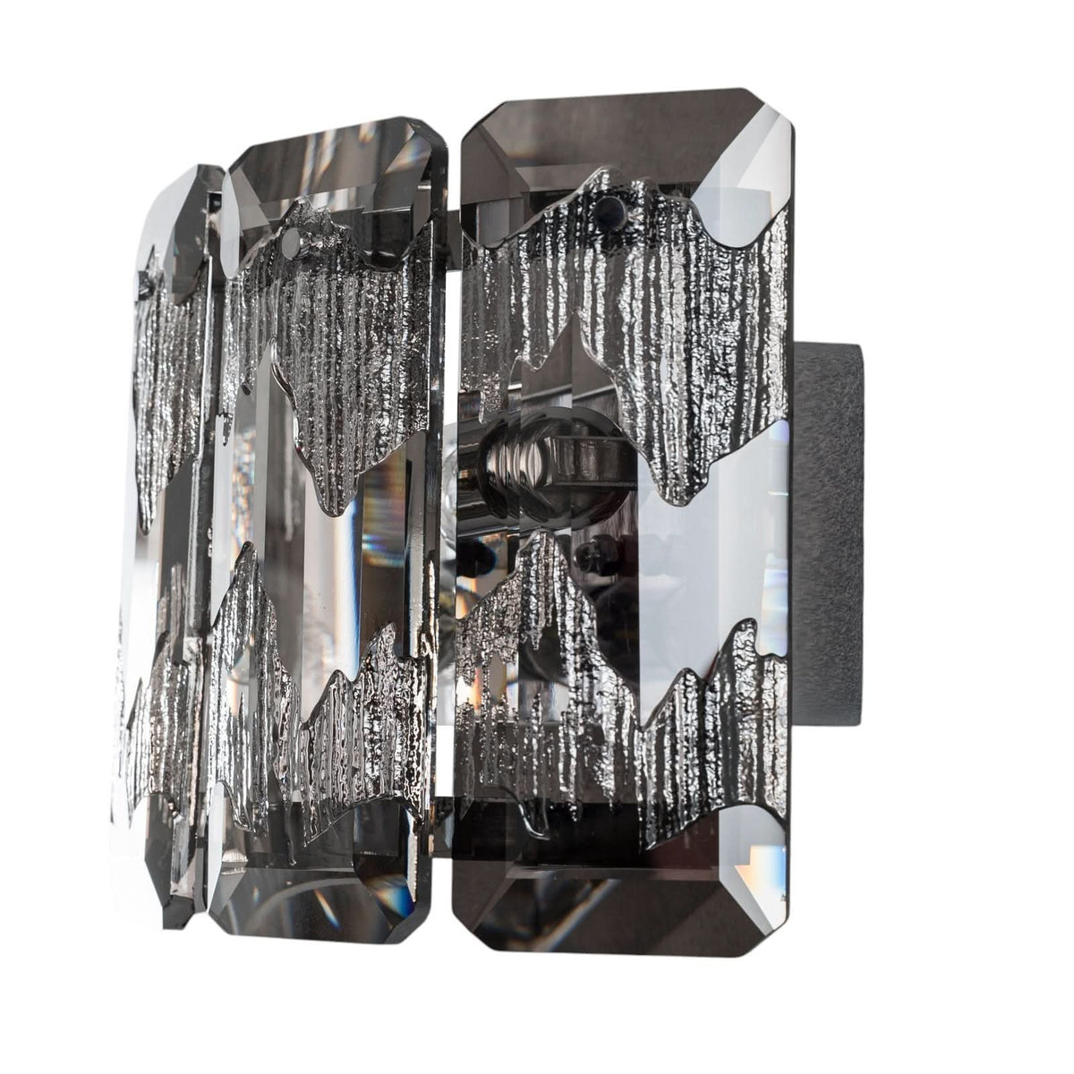 Applique murale Orvin en verre, transparent et chromé, 2 lumières, hauteur 20 cm